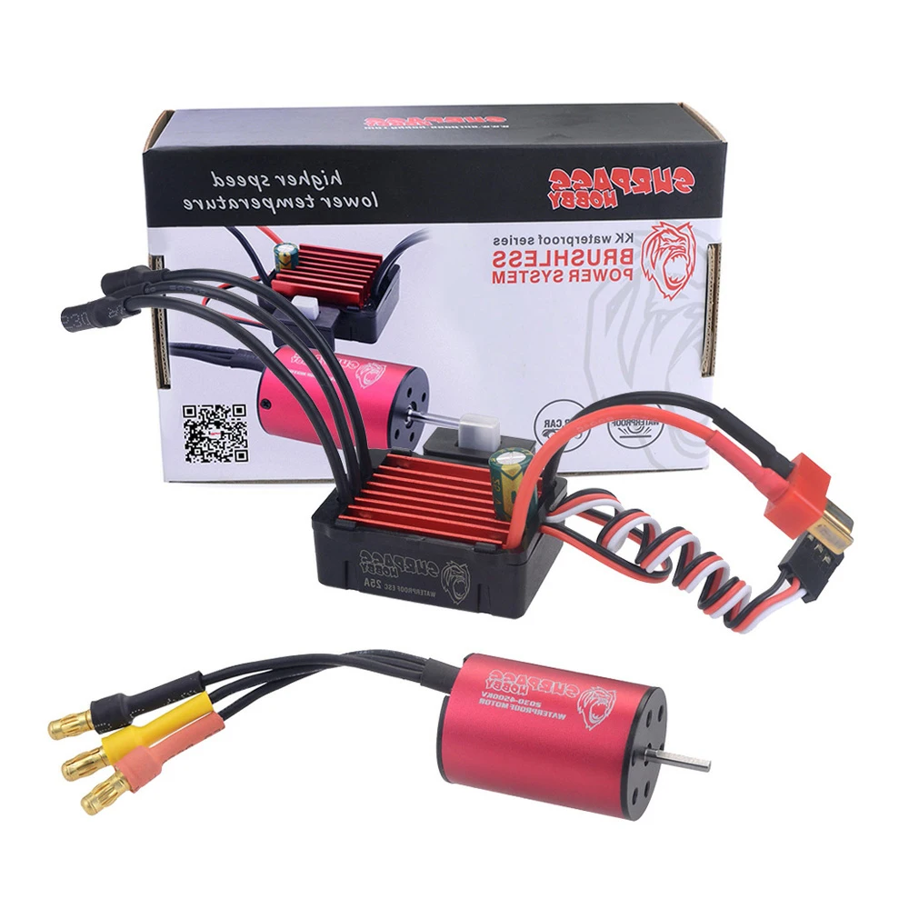 

Бесщеточный Регулятор Скорости Surpass Hobby, 25A ESC + 2030 4500kv, водонепроницаемый двигатель для радиоуправляемых автомобилей 1/18 и 1/20