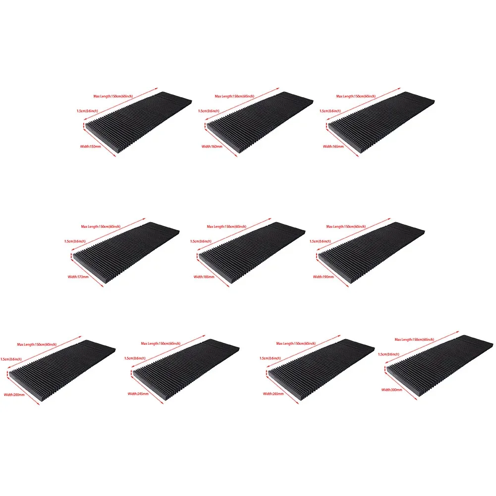 Machine Tool Bellows Cover Milling Machine Flexible Guard Dust Cloth Three-proof Cloth Protective Flat Accordion Bellows Cover Tool 1.5 Meters*15mm CNC