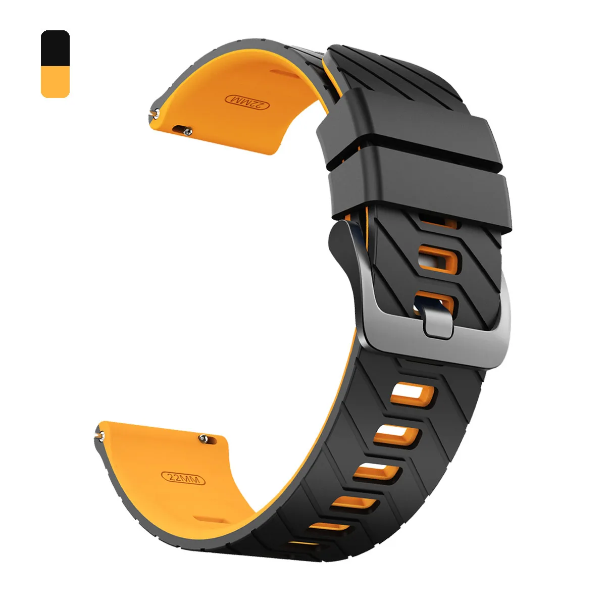Breathable 22mm Rubber Watch Band Strap