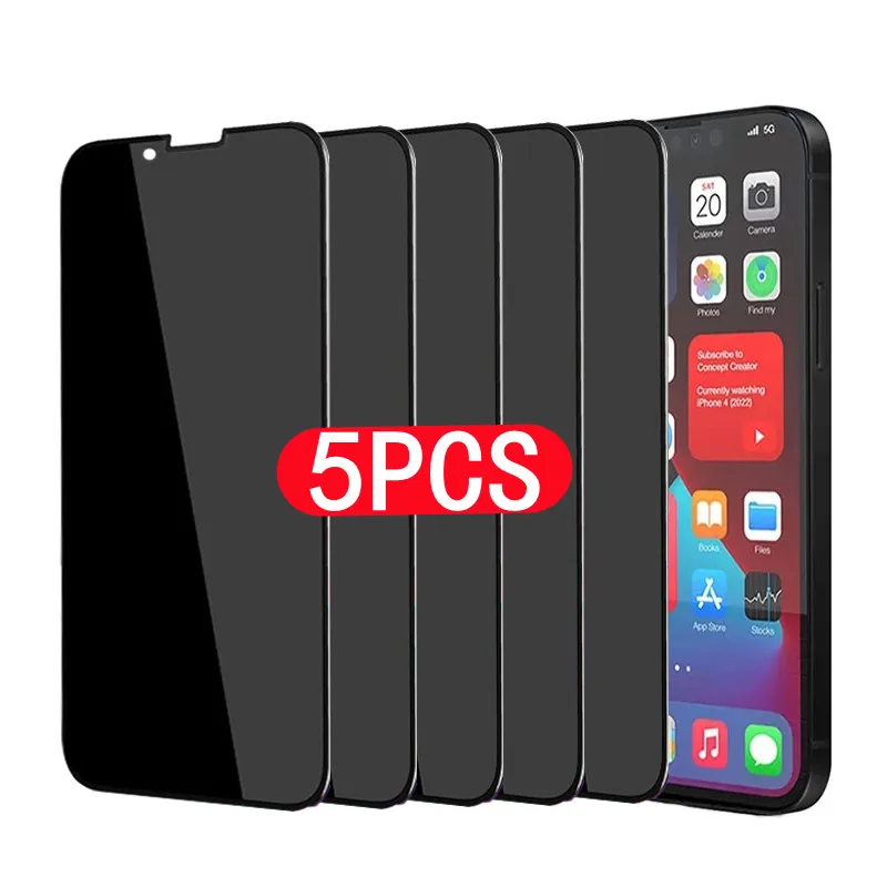 1-5Pcs Privacy Screen Protectors for IPhone 12 13 14 Pro Max Mini 7 8 Plus Anti-spy Tempered Glass for IPhone 11 Pro MAX XS XR X 45 degrees privacy screen protectors for iphone x xr xs 7 plus 12 mini anti spy protective glass for iphone 11 13 pro max se3