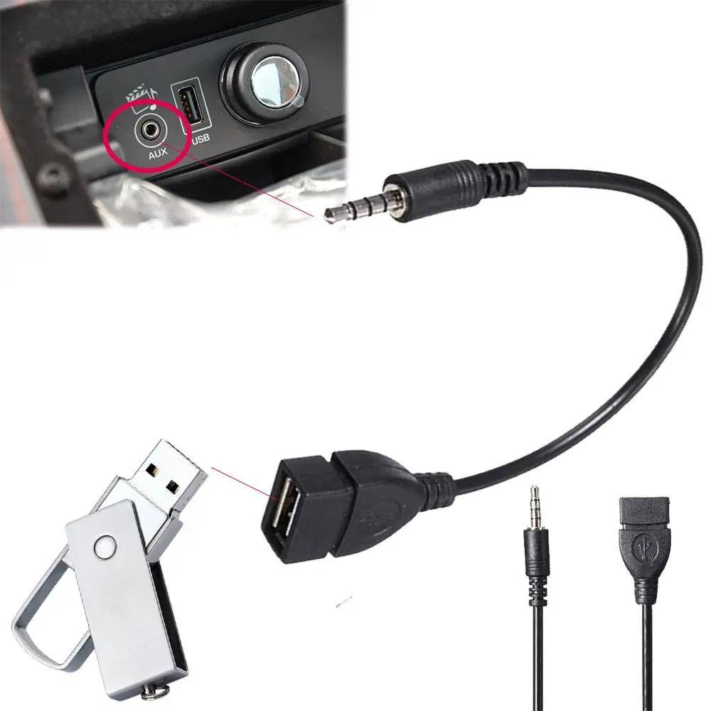 Cavo Adattatore Convertitore Audio Aux Per Auto Per Ssangyong Tivoli Kyron Renault Fluence Logan Peugeot 206 207 307