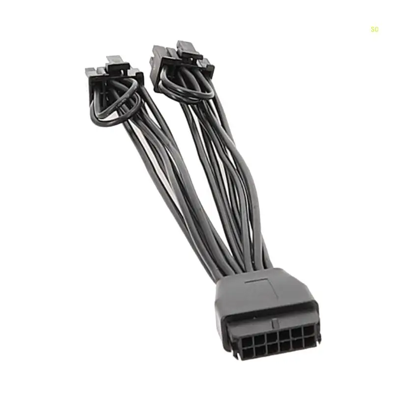 

12PIN to Two 6+2 Graphics Card Cable Extension Cable Expand Power Supply 12Pin Female to Two 6+2 Male for Video Card
