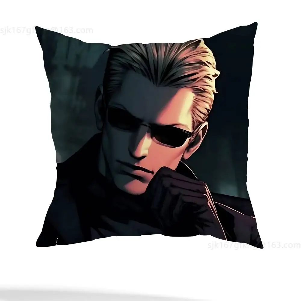 Albert Wesker Kissenbezug, Anti-Dustmite-Kissenbezug, unsichtbarer Reißverschluss, seidiger, kurzer Plüsch, Sofakissenbezug – Detail 8