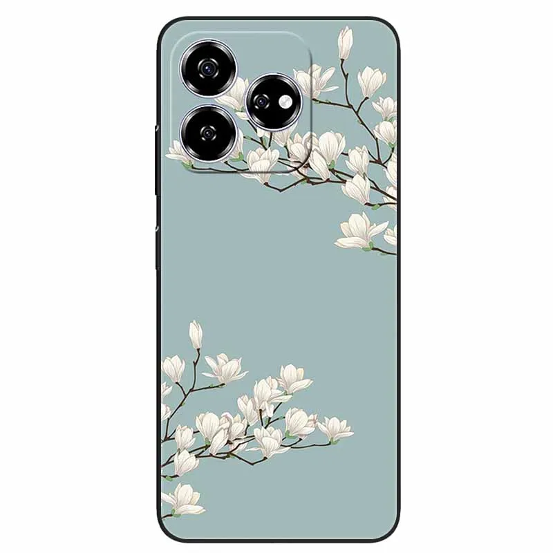 Stylish Black TPU Soft Silicone Phone Cover with Artistic Design