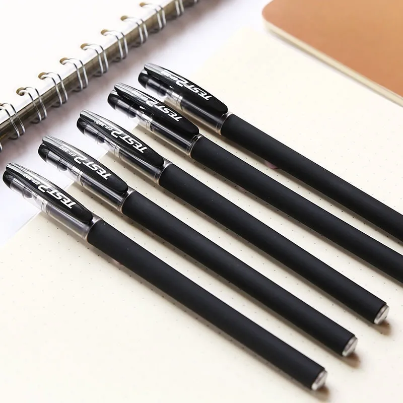 Frosted Black Ink Gel Pens - Aesthetic Stationery & Writing Supplies
