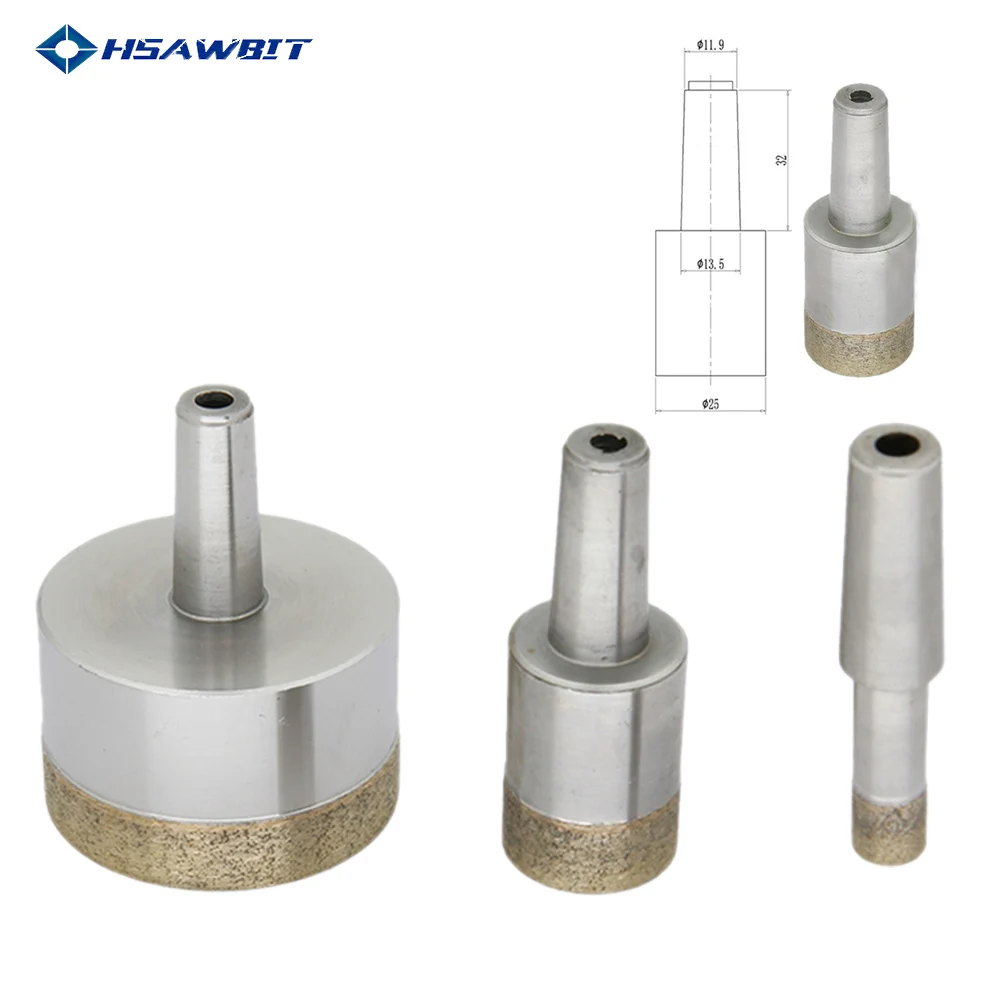 

1pcs Morse Cone Diameter 4mm-120mm Diamond Powder Sintered Drill Bits For Glass Drilling Machine