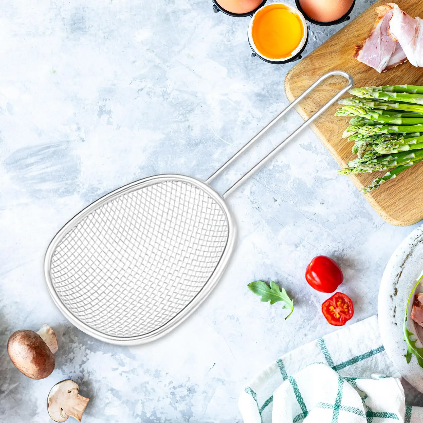 Stainless Steel Pasta Spaghetti Strainer, Ergonomic Handle Kitchen Utensil Dumpling Colander Accessories Food Strainer Colander,