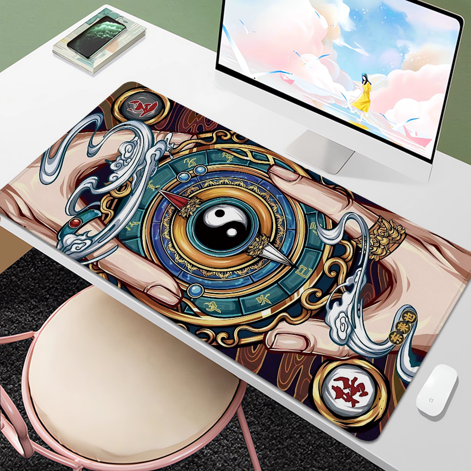 Large Mouse Pad Gamer Over Edge Mousepad Kawaii Laptop Accessories Non-slip Chinese Style Rubber Gaming Desk Mat Office Carpet