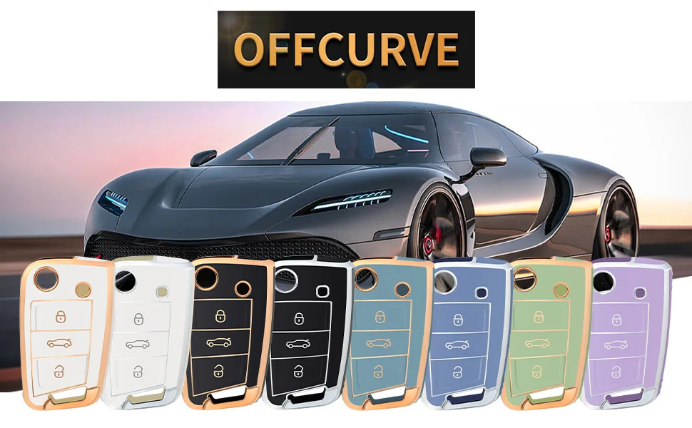 Auto Flip Key Case Cover für VW Volkswagen Golf 7 mk7 Tiguan MK2 für Sitz Ateca Leon für 2 Ibiza für Skoda Octavia A7 Keyless – Detail 1
