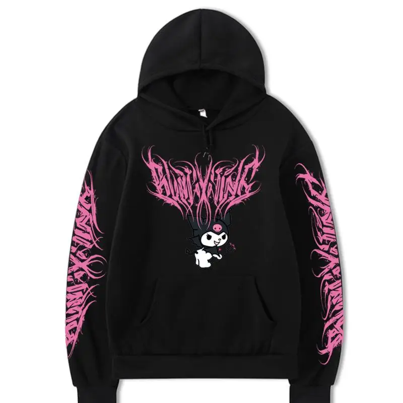 

Kawaii Cute Sanrio Kuromi Hoodies Pullover Sweatshirt Autumn Winter Leisure Versatile Couple Style Birthday Gift For Children