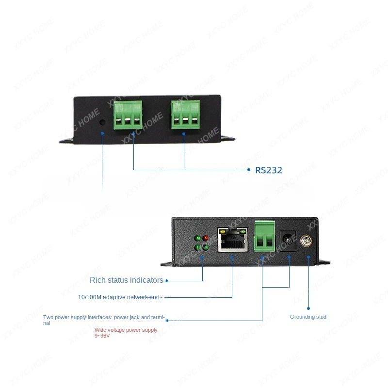 

Serial server 2-way RS232 to Ethernet RS232 serial port to network port RJ45 communication module industrial grade