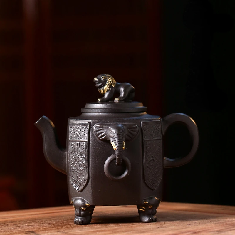 Yixing Upscale Tea Pot Purple Clay Teapots Raw Ore Black Mud Handmade