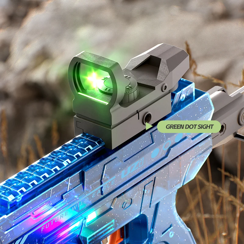 UZI Long Range Electric Shooting Water Gun With Lighting Toys High-pressure Full Automatic Shooting Water Toy Gun For Kid Adult 3