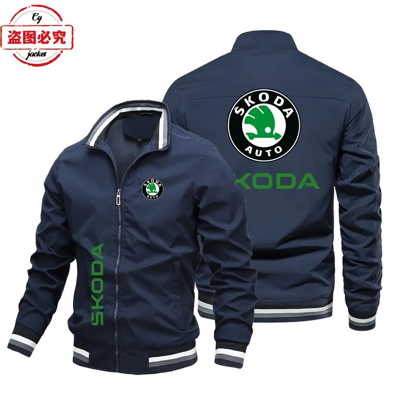 WRC rally Skoda racing logo jacket loose long sleeve top stand-up collar jacket skoda logo jacket 3