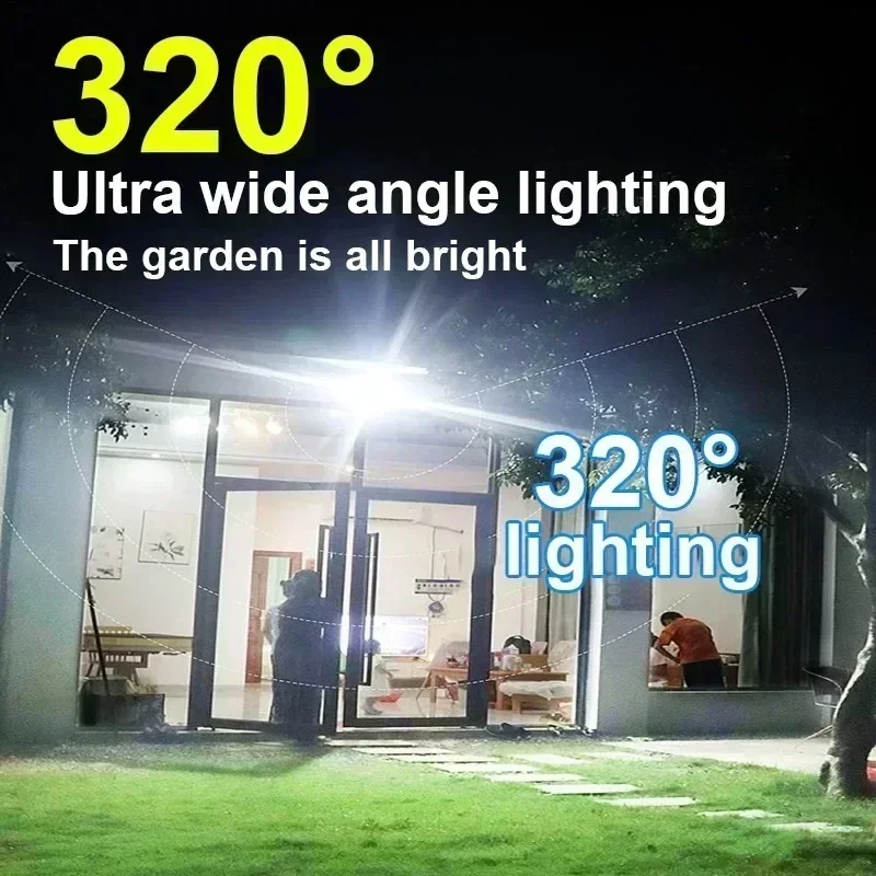 8000LM 원격 야외 IP65 방수 LED 투광 조명 센서 정원 마당 랜턴 거리 Lig와 강력한 태양 벽 램프