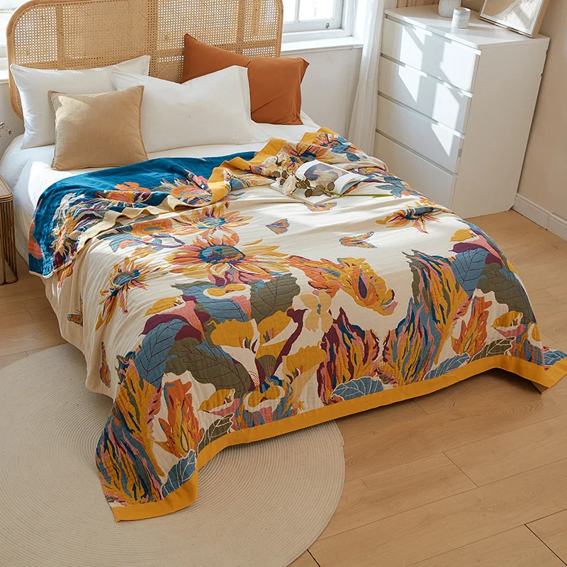 Summer Adult Children Student Dormitory Cover Blanket Bedspread Air Conditioning Thin Sofa Bed Picnic Beach