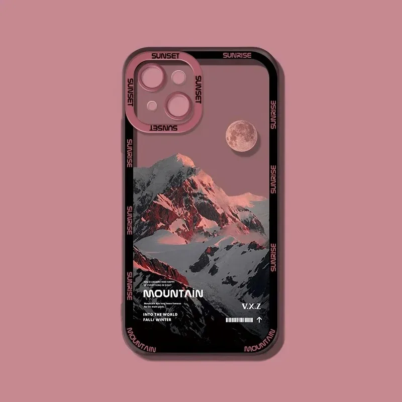 Purple Blue Sunset Snow Mountain Natural Scenery Bumper Phone Case