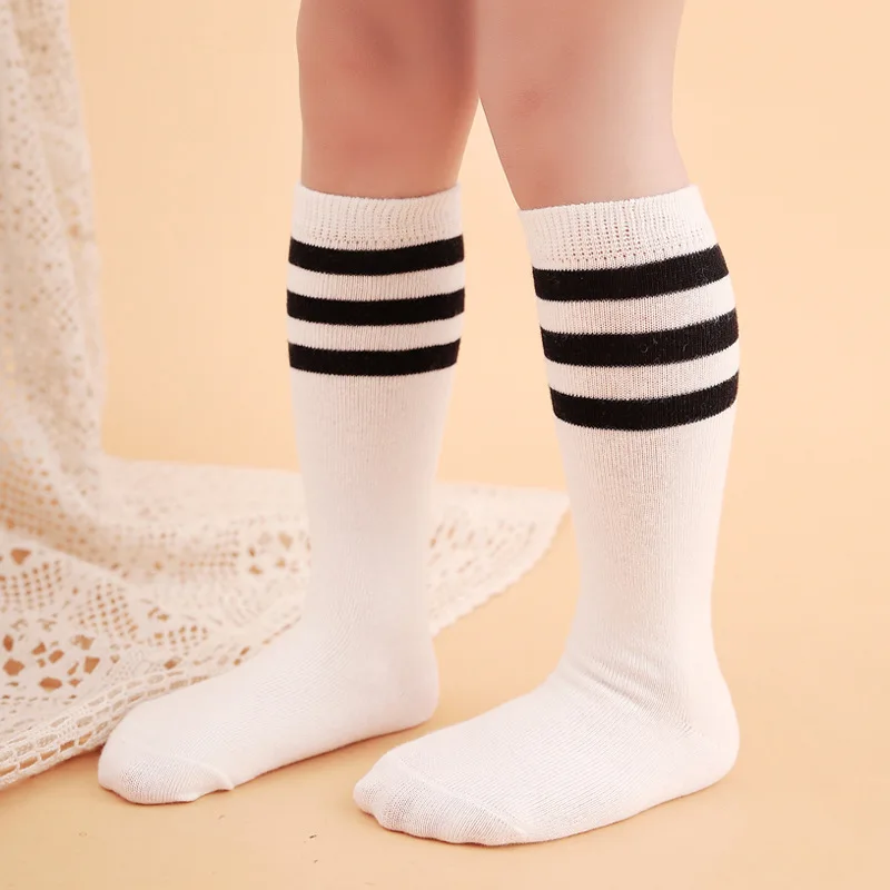 

0-7 Years Boys Girls School Socks Knee High Soft Cotton Baby Long Sock Striped Children's Casual Socks Kids Stocking