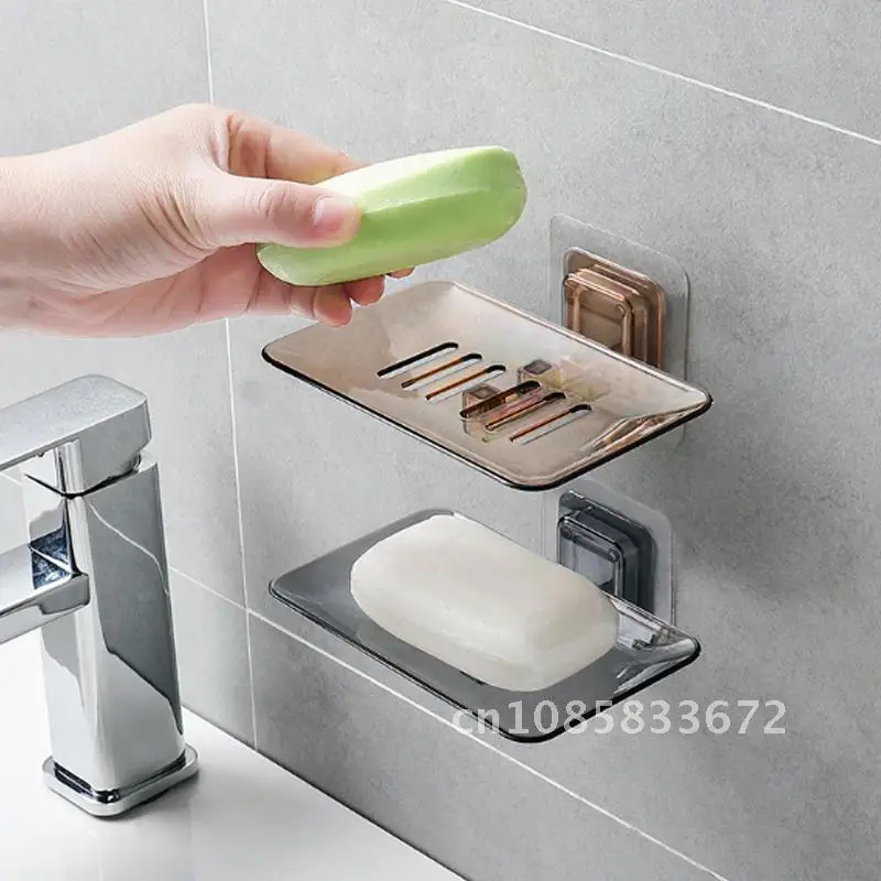 

Creative Crystal Suction Cup Soap Dish Wall Mounted Soap Tray Toilet Soap Rack Drain Soap Dish