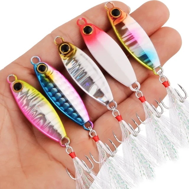 5Pcs/Lot Micro Metal Jig Lure set 10g 4.5cm Fishing Lures kit Slow