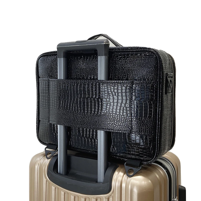 New Cosmetic Case Travel Tattoo Storage PU Leather Large Capacity Makeup Bag Compartment For Woman 4