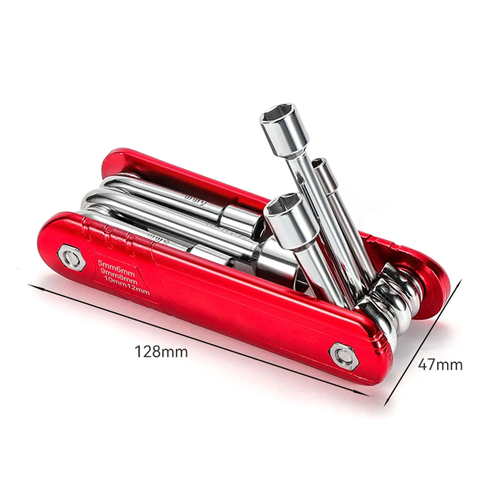 Folding Socket Wrench Set Easy to Carry Compact Universal Combination Premium Hand Tools High Strength Hex Nut Driver Set 6 in 1