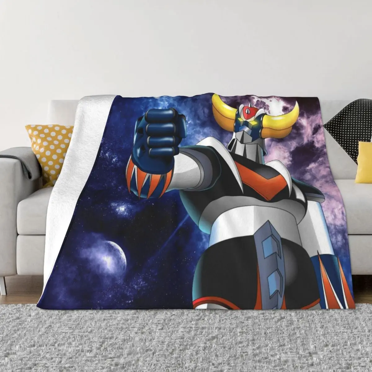 

UFO Robot Grendizer Blanket Flannel Spring Autumn Super Fighter Warm Throws For Winter Bedding
