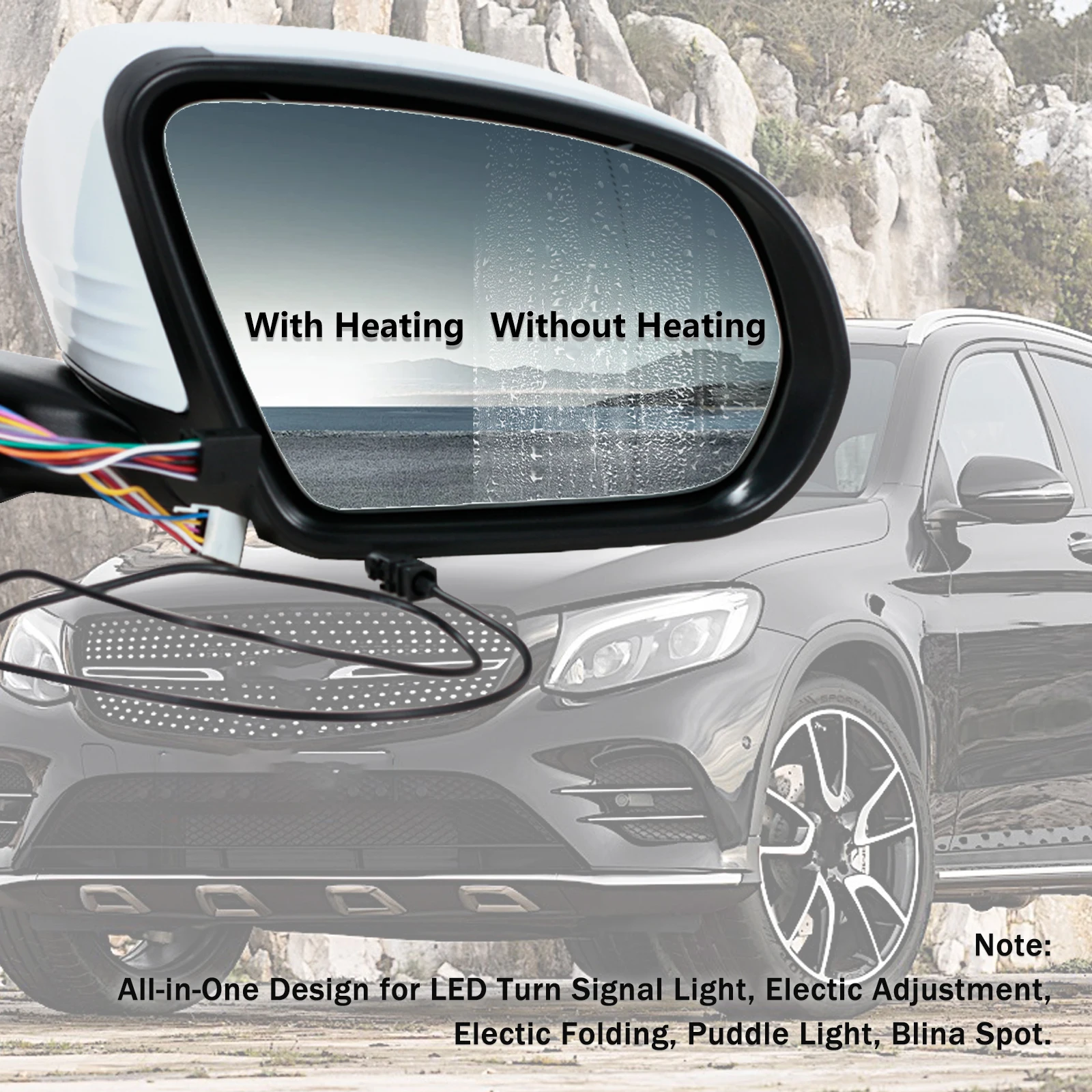 자동차 백미러 사이드 문짝 미러 어셈블리, 메르세데스 벤츠 W253 X253 클래스 GL GLC200 GLC300 GLC350 2538103500 2538101416