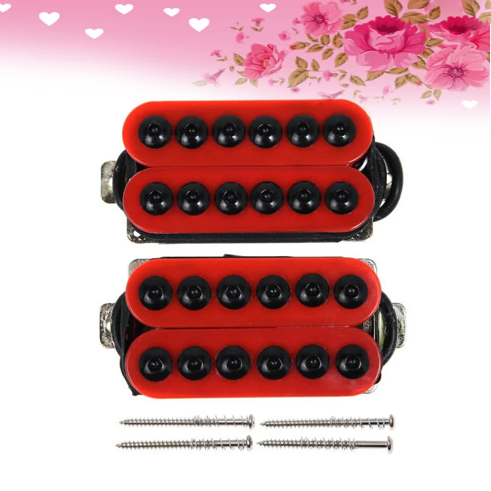 

2PCS/Set High Sound Quality Electric Guitar Double Coil Black Dot Pickup(Red)