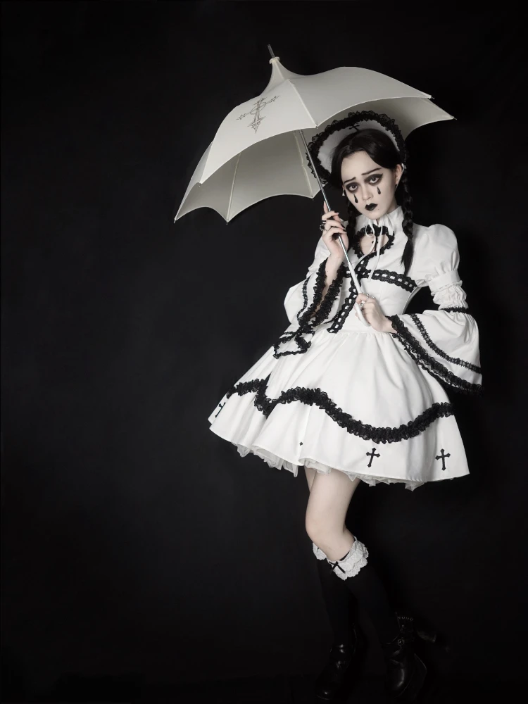 

Long Handle Umbrella Fabric Stainless Steel Rod Material Black White Silk Screen Printing Suitable Sunny and Rainy Days Portable