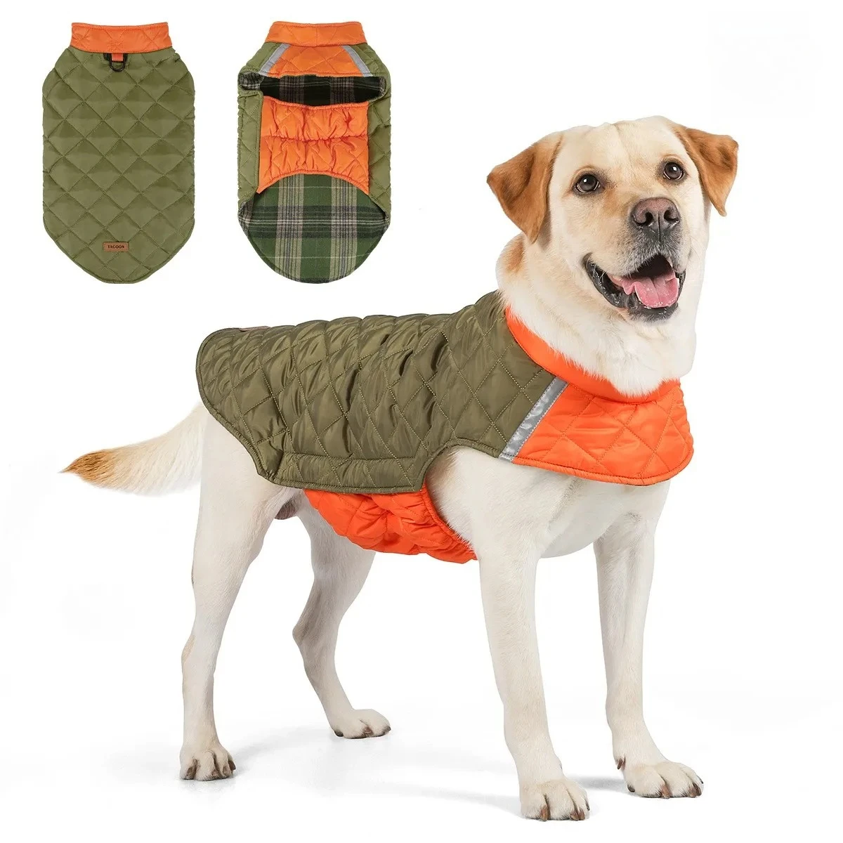 Dog winter jacket is comfortable reflective waterproof windproof lightweight and warm Dog clothing is  outdoor windproof