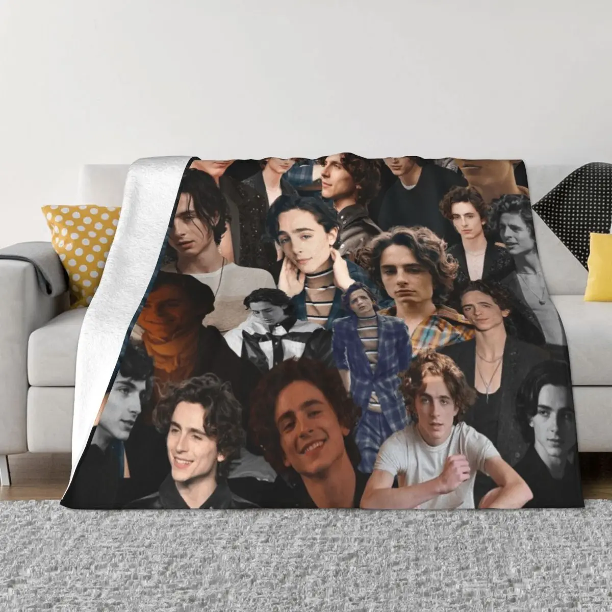 

Timothee Chalamet photo collage Throw Blanket anime Summer Sofa Throw Luxury Designer Decorative Sofas Blankets