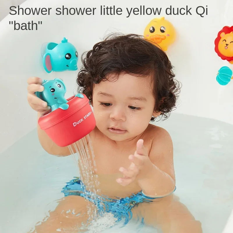 Cute Cartoon Duck Elephant Baby Bath Caps Toddle Shampoo Cup Children Bathing Bailer Baby Shower Washing Hair Cup Kids Bath Tool