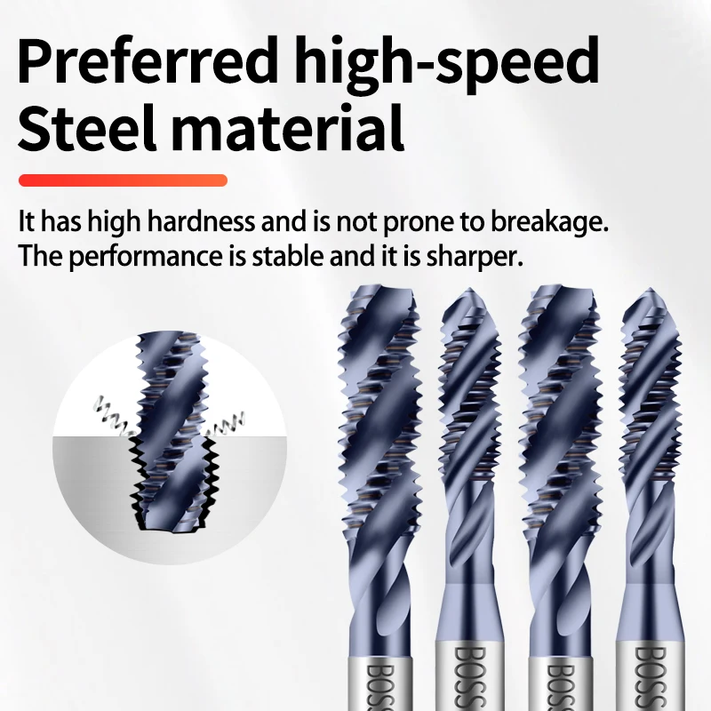 HSSE-M35 JIS Standard Spiral Fluted Tap UNC 2-56 3-48 4-40 6-32 10-24 12-24 1/4 3/8 1/2 1-8 Machine