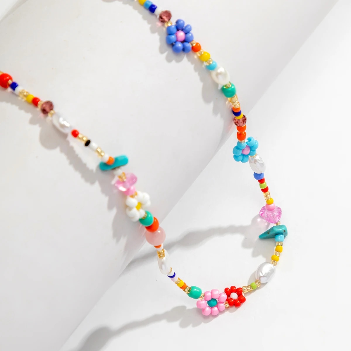 Collana Girocollo Boho Colorata In Pietre Naturali Irregolari, Perline Arcobaleno, Cristalli Di Guarigione, Fatta A Mano
