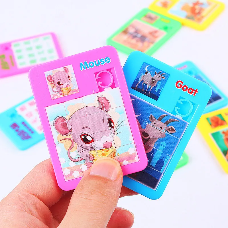 

5pc Early Educational Toy Developing for Children Jigsaw Digital Number 1-16 Animal Cartoon Puzzle Game Brain Exercise Mini Toys