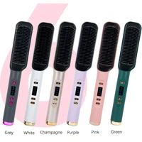 Hair Styling 3 in 1 Hot Comb for Straighten/Curl Hair Professional Hair Straightener and Curler Electric Fast Heating Comb 2