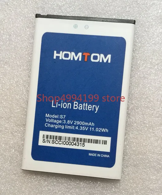 100% Оригинальный аккумулятор S7 2900 мАч запасная фотобатарея HOMTOM |