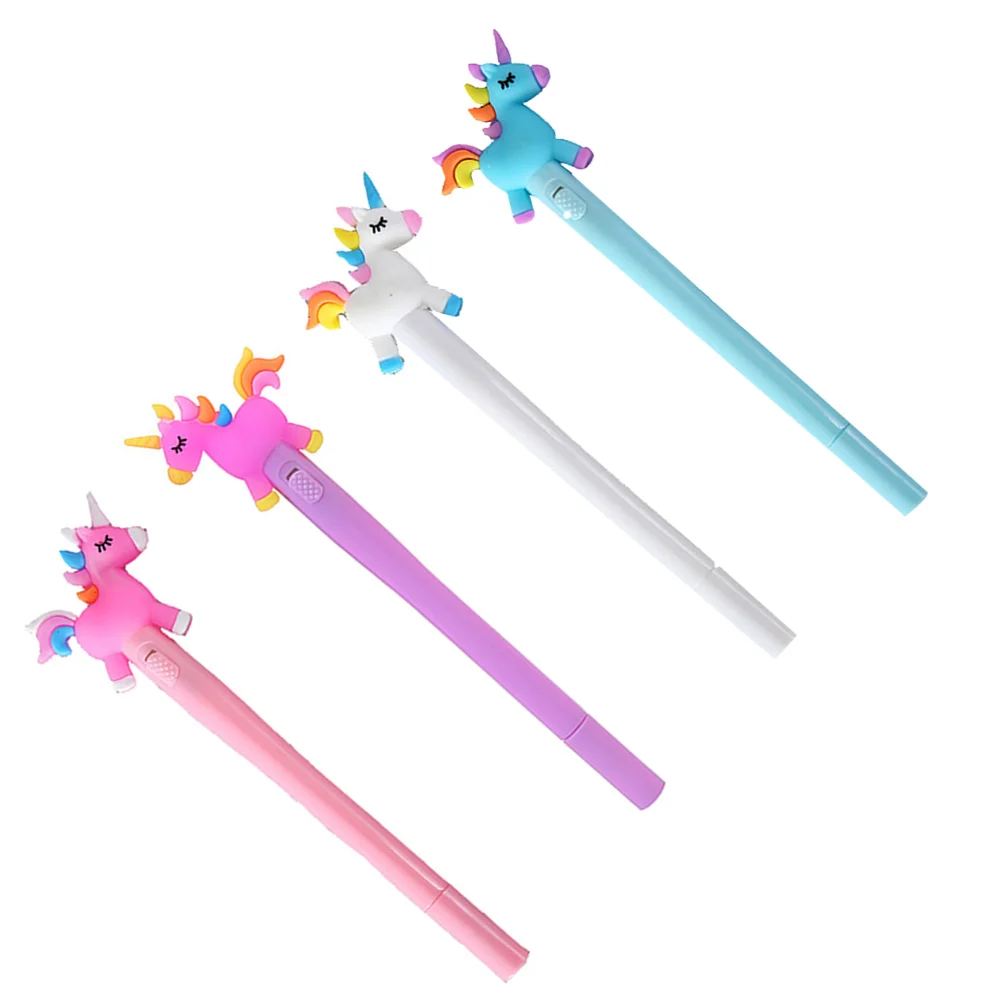 

4pcs Glowing Writing Pens Cartoon Lovely Ink Pens Students Signature Pens
