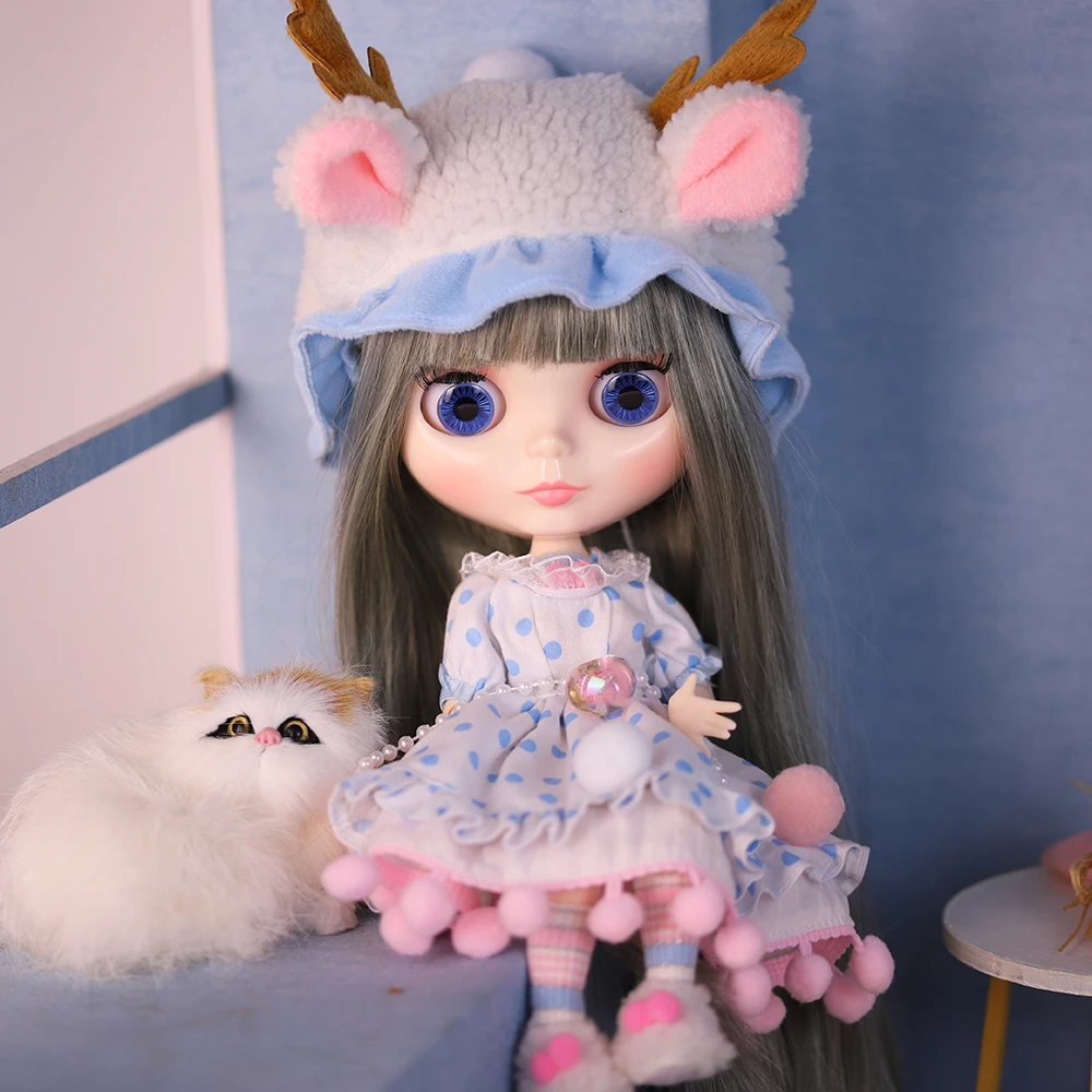 ICY DBS Blyth doll white skin joint body colorful hair glossy,matte face nude doll and set doll dress up game gift fot girl 3