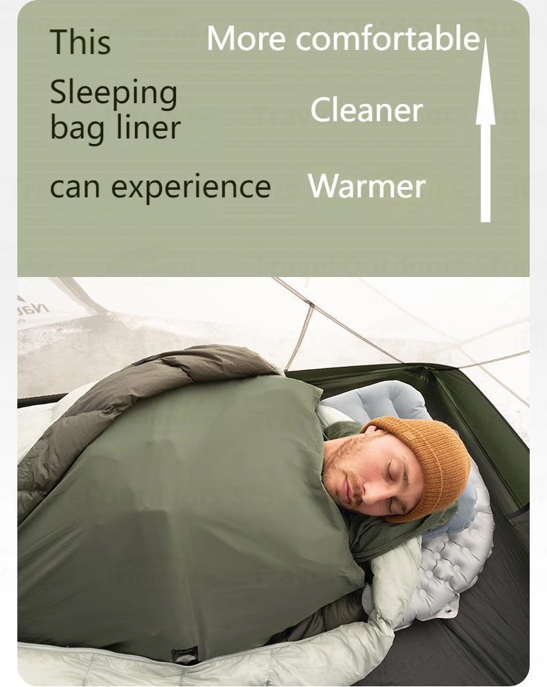 Description Picture 4 of itemNaturehike 128g Ultralight Camping Single Dustproof Sleeping Bag Liner Travel Portable Sleeping Bag Accessories With Storage Bag
