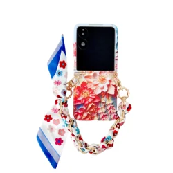Floral Embossed Shockproof Case with Wrist Strap - Xiaomi Mix Flip (1 Color)