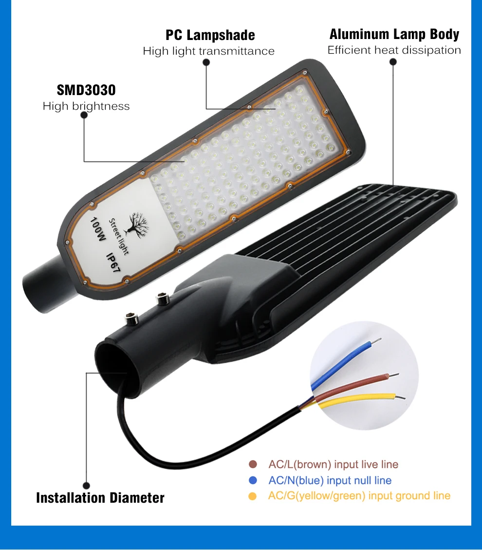 Hochleistungs-Solar-LED-Straßenlaterne 50 W 100 W 150 W 200 W SMD3030 Strahler Garten Outdoor IP67 wasserdichte Beleuchtung – Detail 7