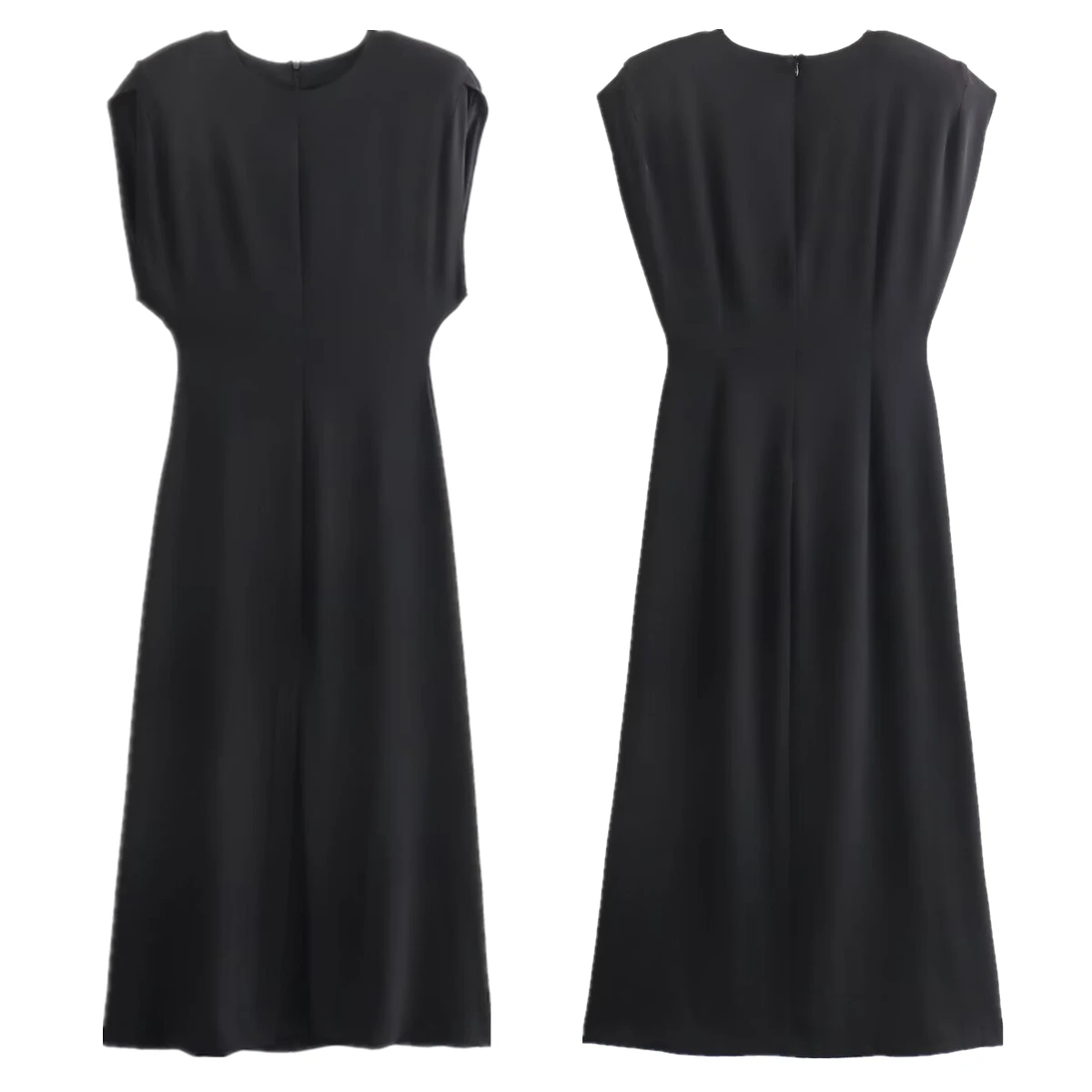 

Платье-миди женское с наплечниками, без рукавов, в скандинавском стиле