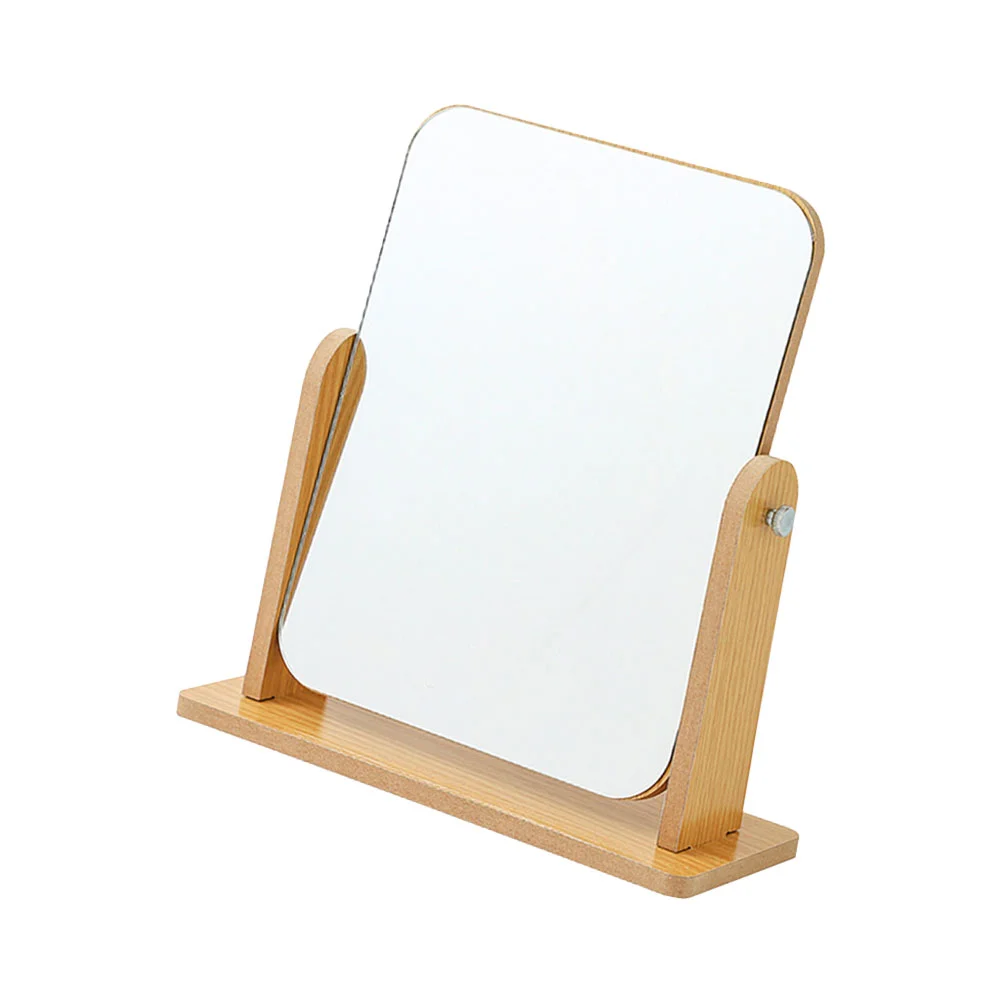 

Wooden Vanity Mirror Simple Makeup Base Portable Dressing Angle Adjustable Miss Fold Desk