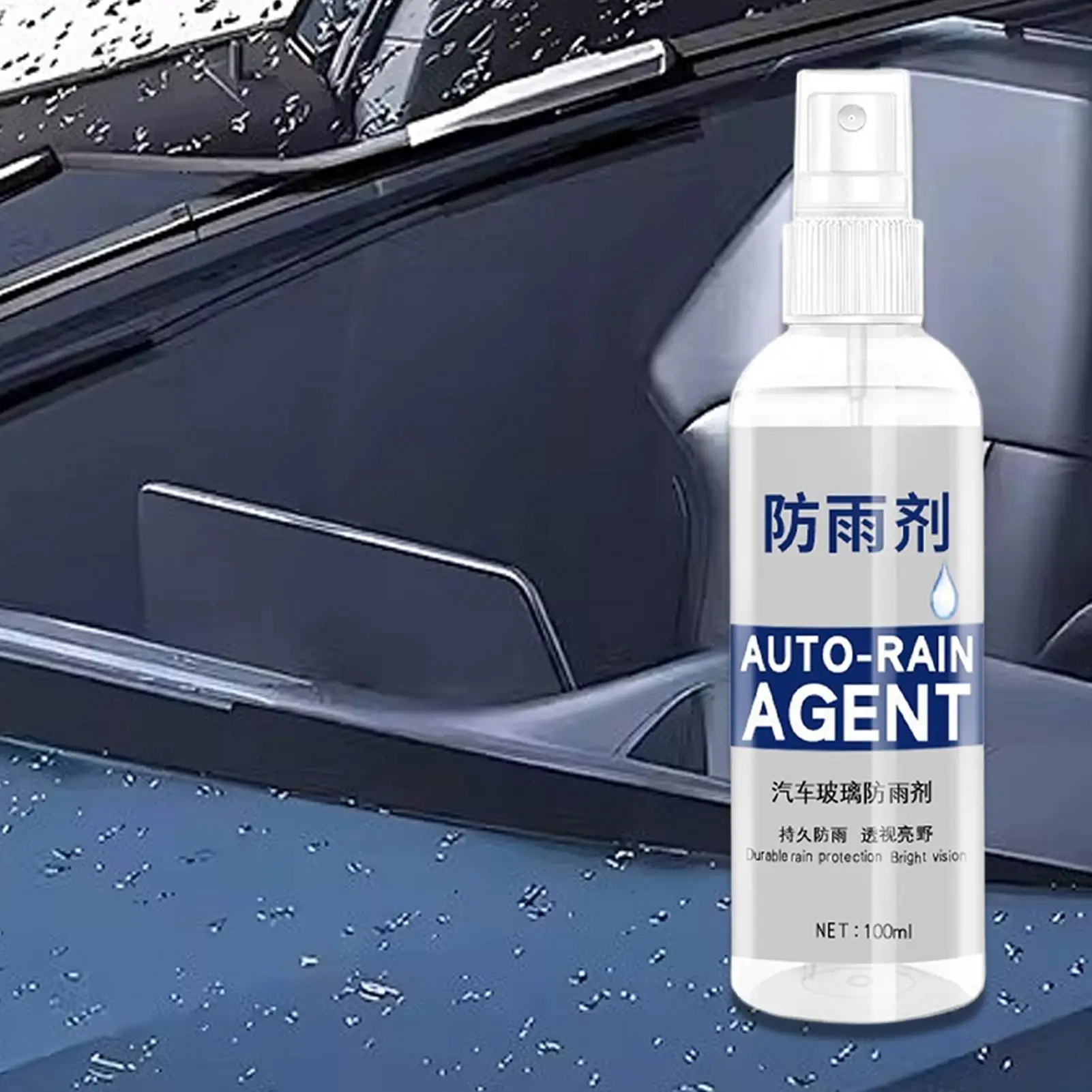 Anti Fog Agent Spray 100ml Anti Fog Rain Agent Spray for Car Long-Lasting Defogger Glass Cleaner Waterproof Stain Remover