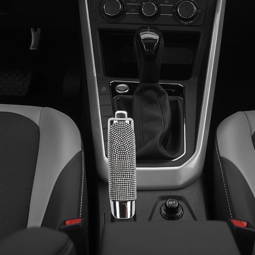 Shiny Diamond Crystal Car Handbrake Covers Auto Gear Shift Anti-slip Collars Pink Bling Car Accessories Interior for Women