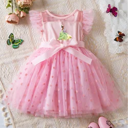 The Princess and the Frog Summer Baby Girl Princess Dress Mesh Skirt Summer Sleeveless Clothes Wedding Party Dresses 2-6Y