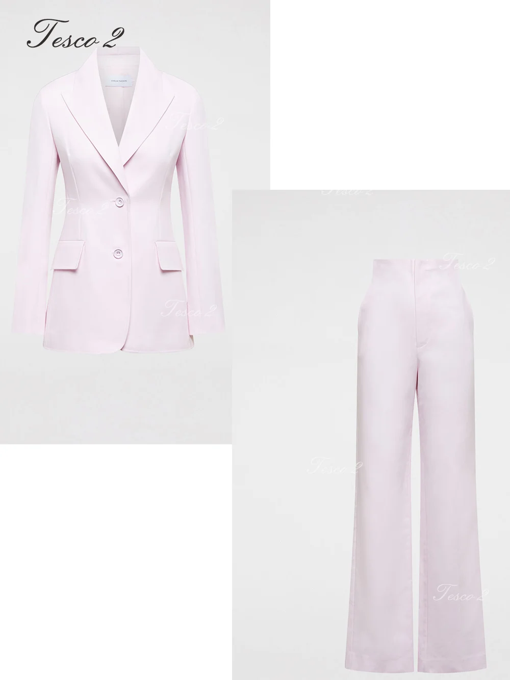 Fashion New Women Suit 2 PIeces (Jacket+Pants) Slim Fit High Waist Wide Leg Floor Dragging Pants For Office Professional Suit