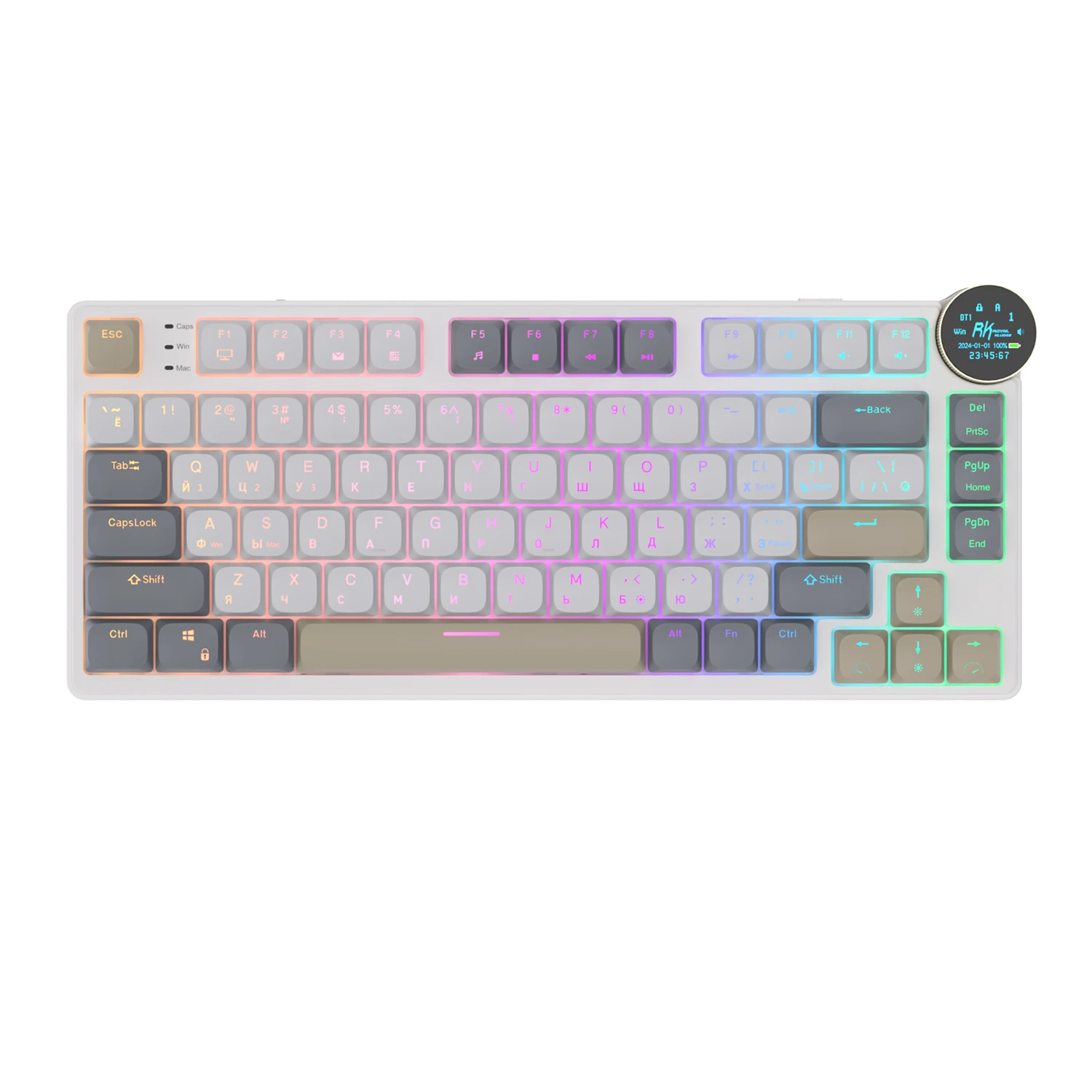 Royal Kludge rk n80ワイヤレスキーボード,Bluetooth, USB-C, 80
